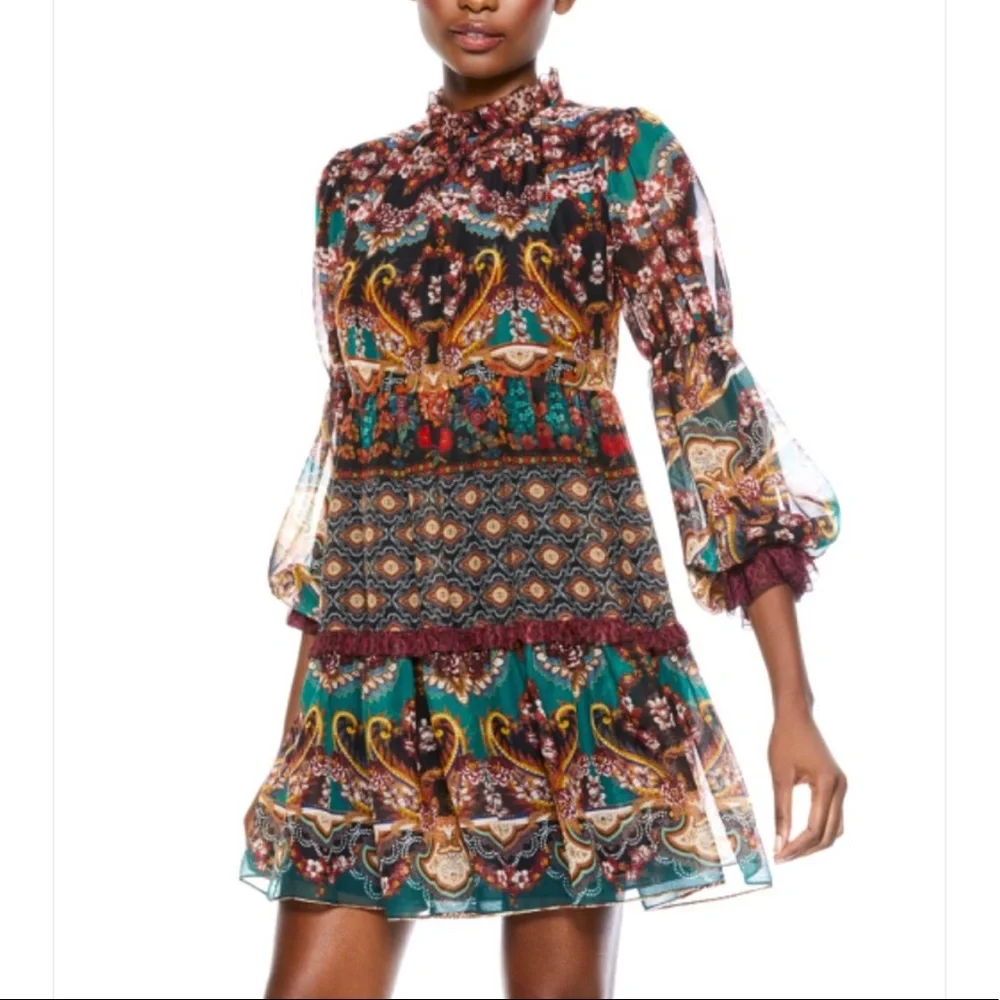 SOLD 🛍️Alice + Olivia Marella Mock Neck Dress - Picture 2 of 8